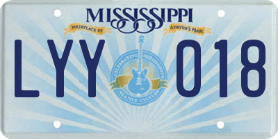 MS license plate LYY018