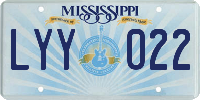 MS license plate LYY022