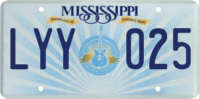 MS license plate LYY025