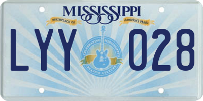 MS license plate LYY028