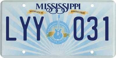 MS license plate LYY031
