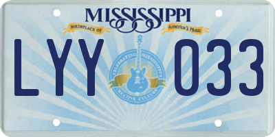 MS license plate LYY033