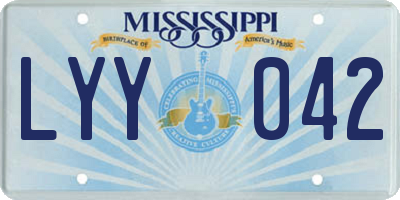 MS license plate LYY042