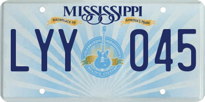 MS license plate LYY045