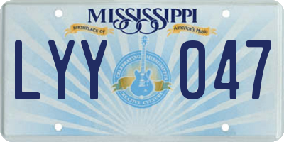 MS license plate LYY047