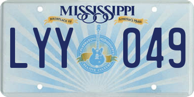 MS license plate LYY049