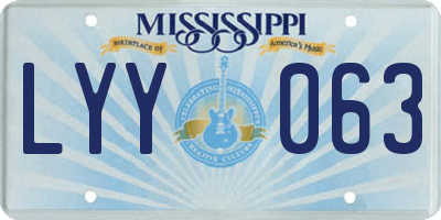 MS license plate LYY063