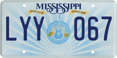 MS license plate LYY067