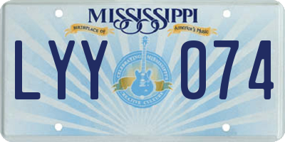 MS license plate LYY074