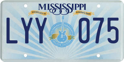 MS license plate LYY075