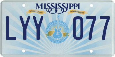 MS license plate LYY077