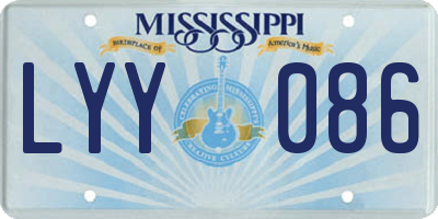 MS license plate LYY086