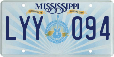 MS license plate LYY094