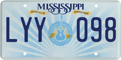 MS license plate LYY098