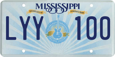 MS license plate LYY100
