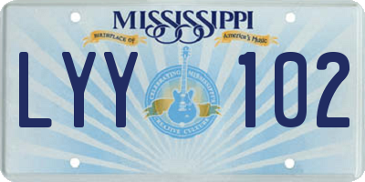 MS license plate LYY102