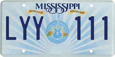 MS license plate LYY111