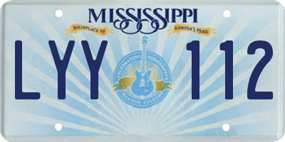 MS license plate LYY112