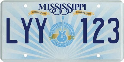 MS license plate LYY123