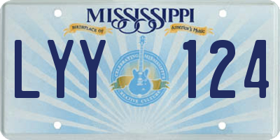 MS license plate LYY124