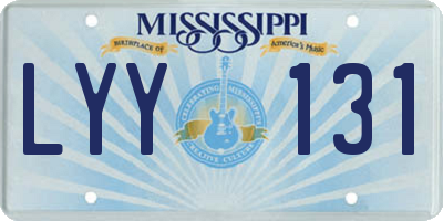 MS license plate LYY131