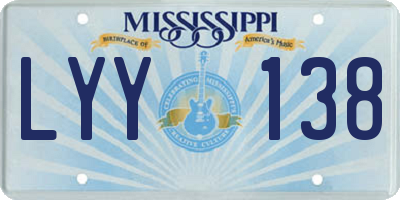 MS license plate LYY138