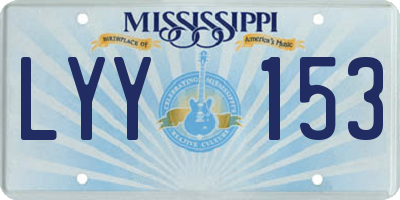 MS license plate LYY153