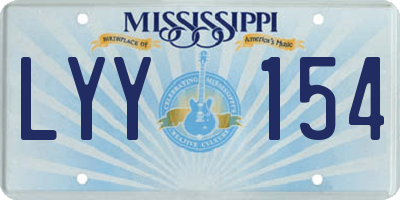 MS license plate LYY154