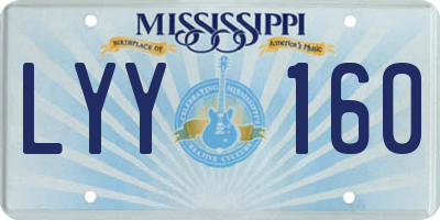 MS license plate LYY160