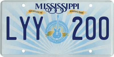 MS license plate LYY200