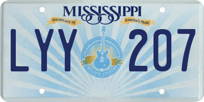 MS license plate LYY207
