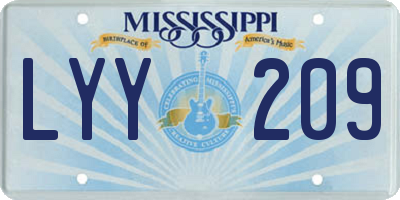 MS license plate LYY209