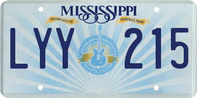 MS license plate LYY215