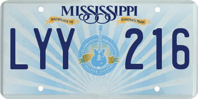 MS license plate LYY216