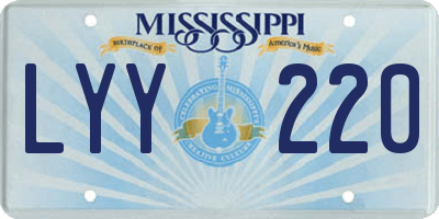 MS license plate LYY220