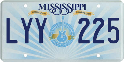 MS license plate LYY225