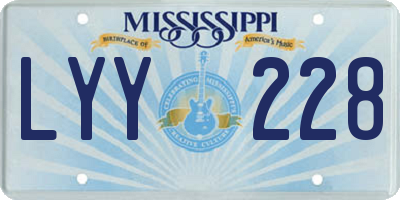 MS license plate LYY228
