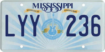 MS license plate LYY236