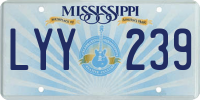 MS license plate LYY239