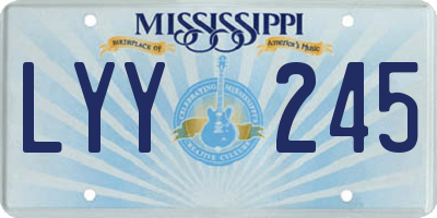 MS license plate LYY245