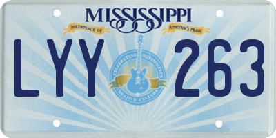 MS license plate LYY263