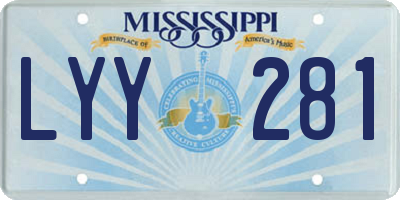 MS license plate LYY281