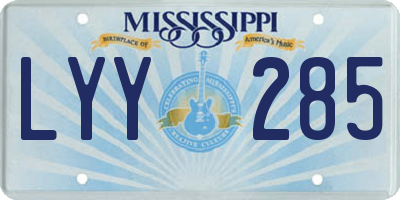 MS license plate LYY285