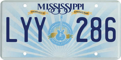 MS license plate LYY286