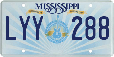 MS license plate LYY288