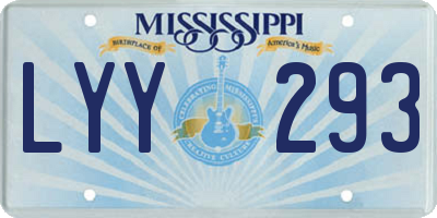 MS license plate LYY293