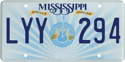 MS license plate LYY294