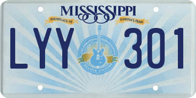 MS license plate LYY301