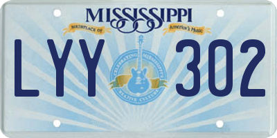 MS license plate LYY302