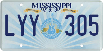 MS license plate LYY305